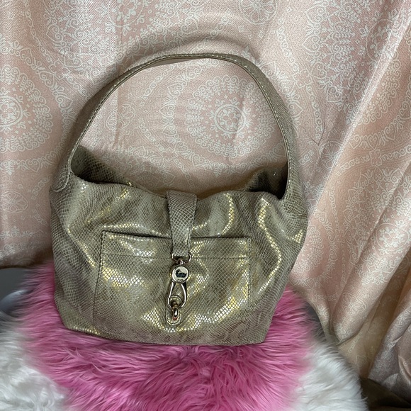 Dooney & Bourke Belvedere Gold Shoulder Bag - Picture 2 of 12